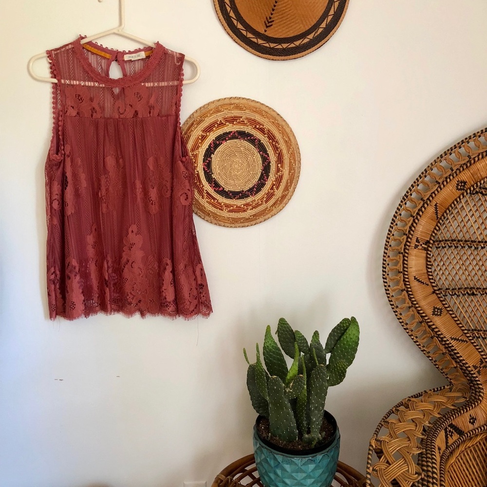 Fall Orange lace tank